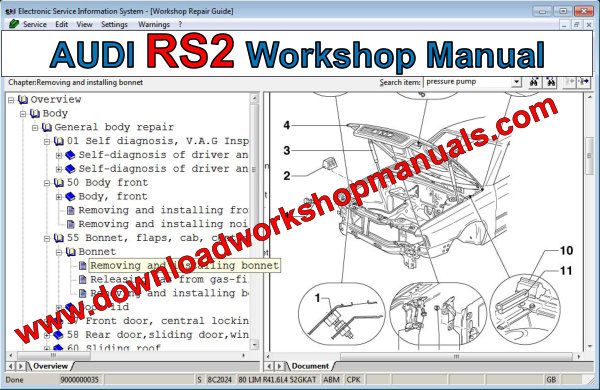 audi rs2 workshop manual